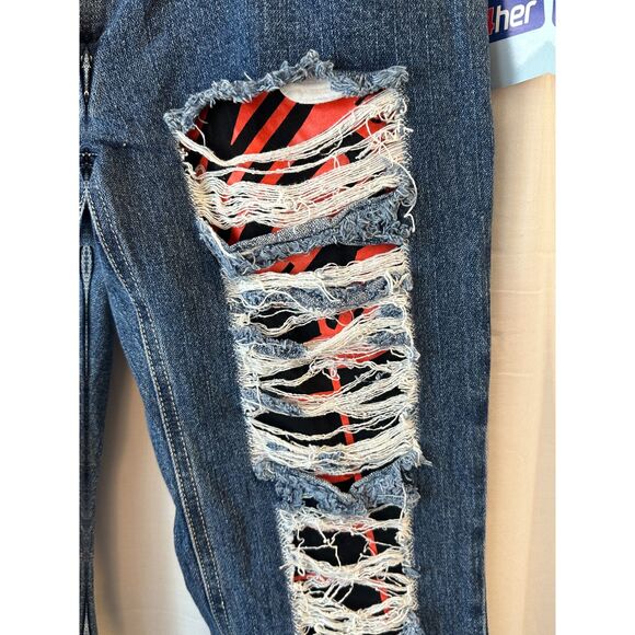 Vintage NY Knicks Jeans Size 7/29 Low Rise Flare NBA !  1990's/2000's Y2K - Picture 5 of 13